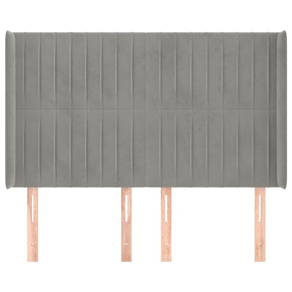 vidaXL Uzglavlje s u&scaron;ima svjetlosivo 147x16x118/128 cm bar&scaron;unasto