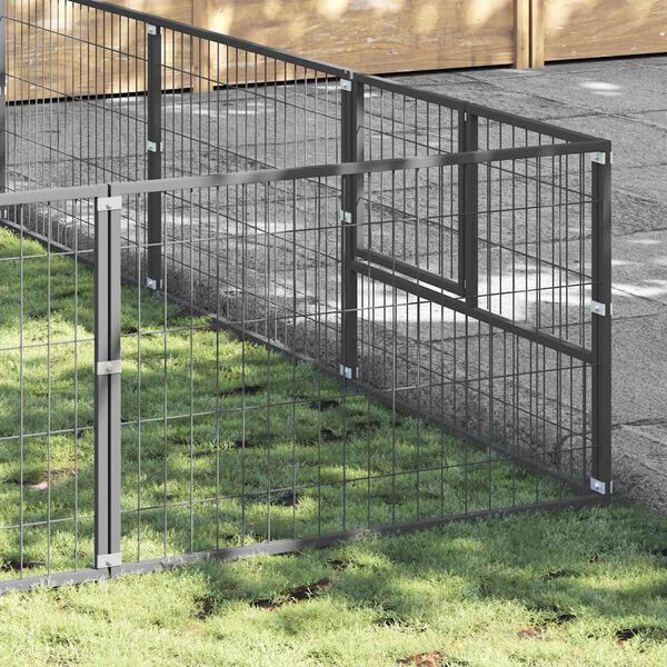 vidaXL Kavez za pse srebrni 36 m&sup2; čelični