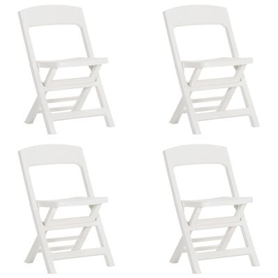 vidaXL Sklopive vrtne stolice 4 kom PP bijele