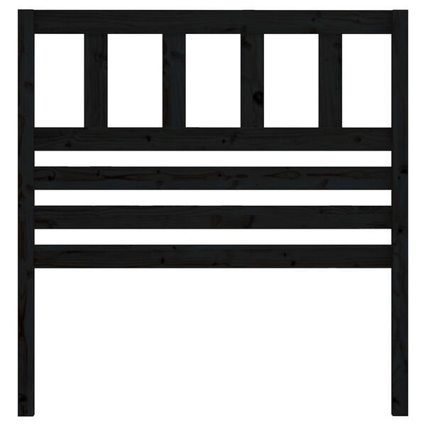 vidaXL Uzglavlje za krevet crno 81 x 4 x 100 cm od masivne borovine