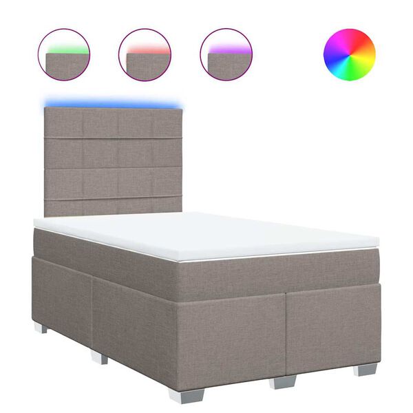 vidaXL Krevet s oprugama i madracem smeđesivi 120 x 200 cm od tkanine