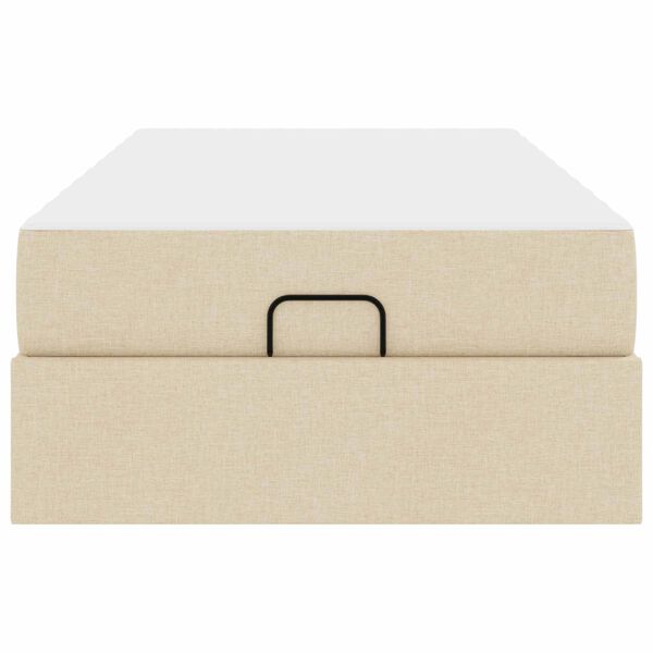 vidaXL Okvir kreveta s madracem s madracem 2 pcs Krema tkanina