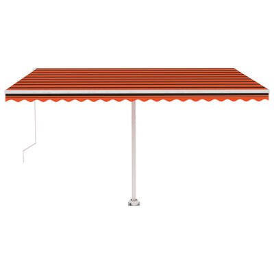 vidaXL Samostojeća tenda ručno uvlačenje 450 x 300 cm narančasto-smeđa