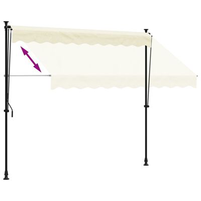 vidaXL Tenda na uvlačenje krem 250 x 150 cm od tkanine i čelika