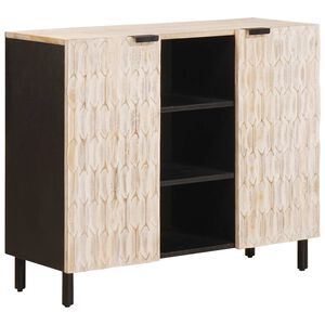 vidaXL Kreveta Fin&scaron; bijelog pranja 90 x 33 x 75 cm Čvrsto drvo manga