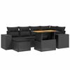 vidaXL 7-dijelni set vrtnih sofa od poliratana s jastucima crni