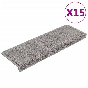 vidaXL Prostirke za stepenice 15 kom 65x21x4 cm sive s pravokutnim rubom