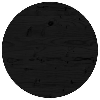 vidaXL Ploča za stol okrugla crna Ø 50 x 3 cm od masivne borovine