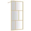 vidaXL Stijenka za walk-in tu&scaron; s prozirnim staklom ESG zlatna 80x195cm