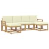 vidaXL Set vanjskih sofa 6 kom. Bijela i krem Poliester