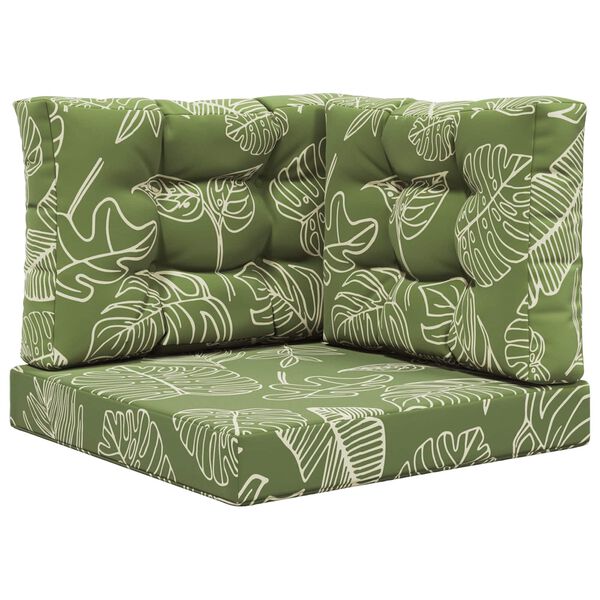 vidaXL Jastuk za vanjsku sofU 3 pcs Dizajn lista Poliester