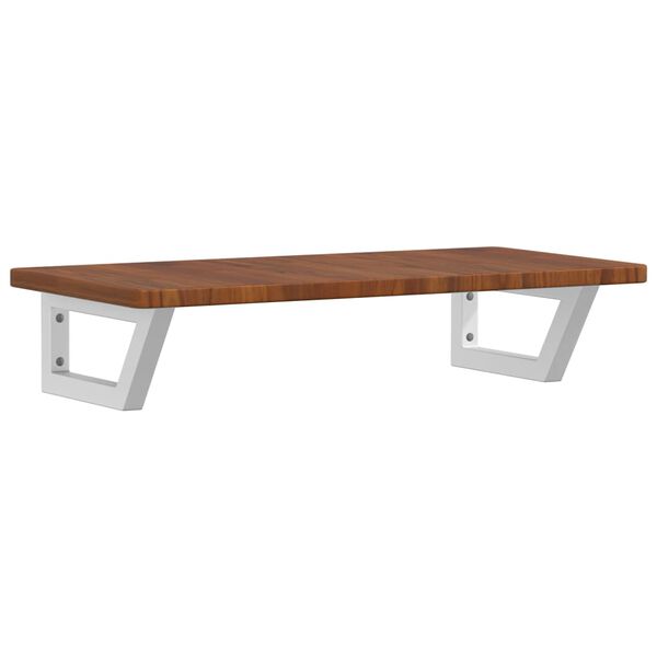 vidaXL Zidna polica za umivaonik od čelika i masivne hrastovine