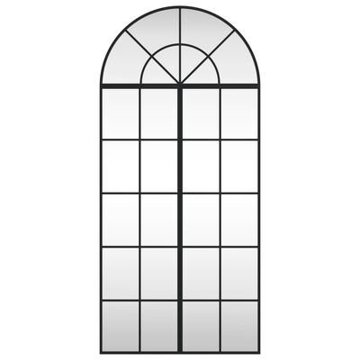 vidaXL Zidno ogledalo crno 60x130 cm lučno željezno