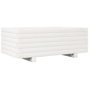 vidaXL Vrtna sadilica bijela 70 x 40 x 26,5 cm od masivne borovine