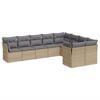 vidaXL 9-dijelni set vrtnih sofa s jastucima bež od poliratana