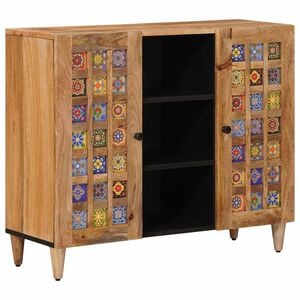 vidaXL Kreveta s policom Prirodna 90 x 33 x 75 cm Čvrsto drvo manga