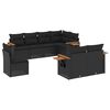 vidaXL 8-dijelni set vrtnih sofa od poliratana s jastucima crni