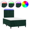 vidaXL Krevet box spring s madracem LED tamnozeleni 120x200 cm bar&scaron;un