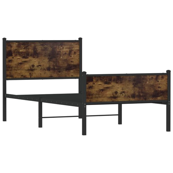 vidaXL Metalni okvir kreveta bez madraca boja hrasta 90x200 cm