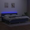 vidaXL Krevet box spring s madracem LED plavi 200x200 cm od tkanine