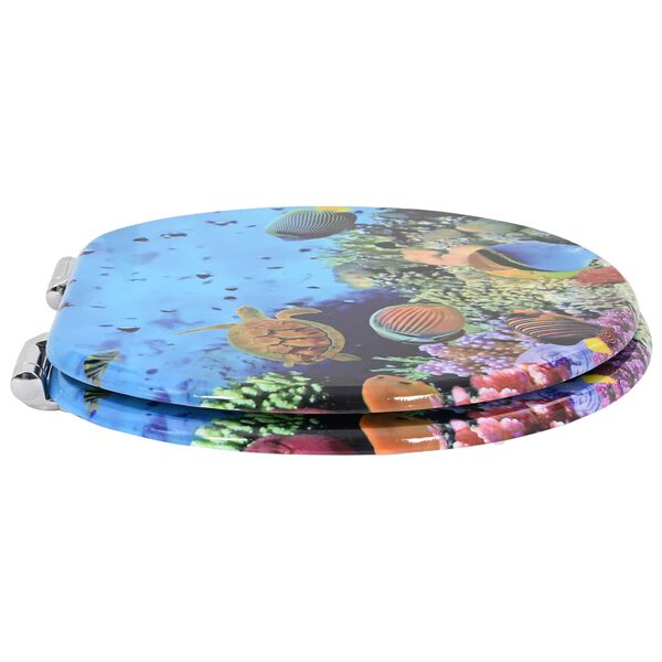 vidaXL Toaletna sjedala s mekim zatvaranjem Duboko plava 44 x 38 cm