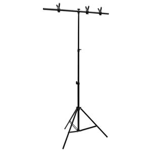 vidaXL Stalak za pozadinu u obliku slova T crni 91 x 60 x (70-200) cm