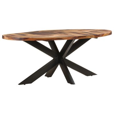 vidaXL Blagovaonski stol ovalni 200x100x75 cm od drva bagrema i šišama