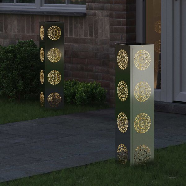 vidaXL Solarna LED svjetlost za stazu 2 pcs Srebrno Cinkani čelik