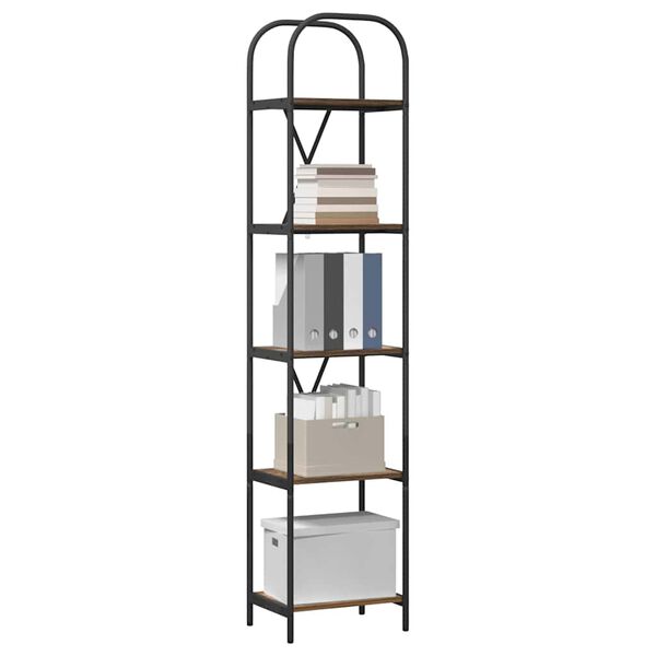 vidaXL Polica Dimljeni hrast 40 x 30 x 183 cm Konstruirano drvo