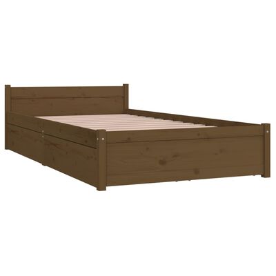 vidaXL Okvir za krevet s ladicama smeđa boja meda 90 x 200 cm
