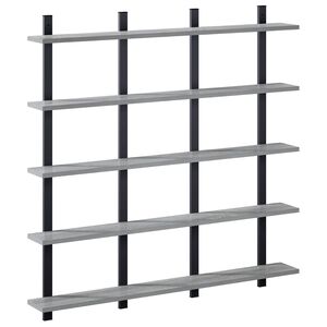 vidaXL Zidna polica Siva Sonoma 102 x 13.5 x 102 cm Konstruirano drvo