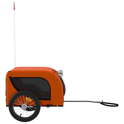 vidaXL Prikolica za bicikl za ljubimce narančasto-crna tkanina/željezo