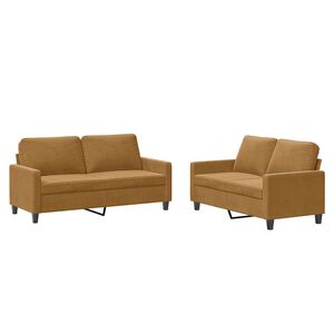 vidaXL 2-dijelni set sofa s jastucima smeđi bar&scaron;unasti