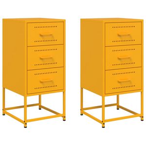 vidaXL Noćni ormarići 2 kom boje senfa 36x39x78 cm čelični