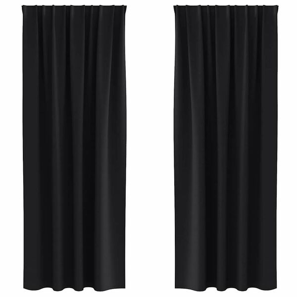 vidaXL Zavjese za blackout s prstenovima 2 pcs Crna 245 x 140 cm