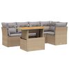 vidaXL 5-dijelni vrtni set sofa s jastucima bež od poliratana