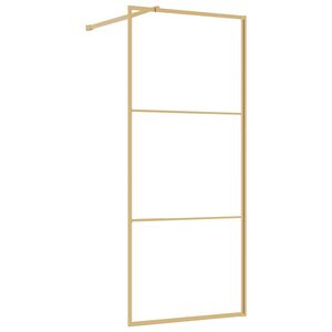 vidaXL Zid za walk-in tu&scaron; Zlatno 80 x 195 cm Staklo i aluminij