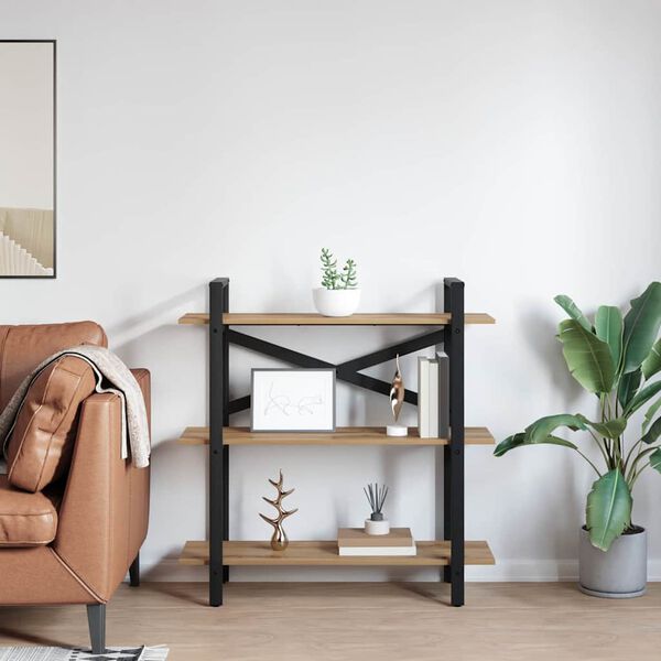 vidaXL Polica Umjetnički hrast 100 x 33,5 x 102 cm Konstruirano drvo