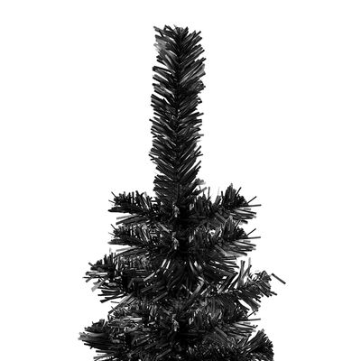 vidaXL Tanko osvijetljeno božićno drvce crno 120 cm
