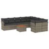 vidaXL 10-dijelni set vrtnih sofa od poliratana s jastucima sivi