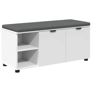 vidaXL Klupa za hodnik s jastukom s policom Bijeli 100 x 38 x 46 cm