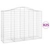 vidaXL Lučne gabionske ko&scaron;are 25kom 200x50x140/160cm pocinčano željezo