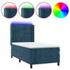 vidaXL Krevet box spring s madracem LED tamnoplavi 90x190 cm bar&scaron;un