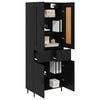 vidaXL Highboard s ladicama 2 pcs Crni hrast Konstruirano drvo