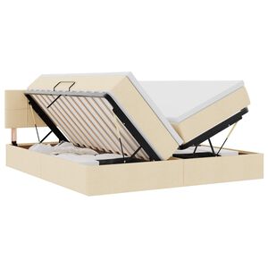 vidaXL Krevet s od storage s madracem Krema 180 x 200 cm Lažna koža