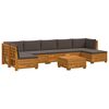vidaXL Set vanjskih sofa s jastukom 8 Komad Smeđa Čvrsto drvo akacije