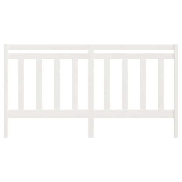 vidaXL Uzglavlje za krevet bijelo 206 x 4 x 100 cm od masivne borovine