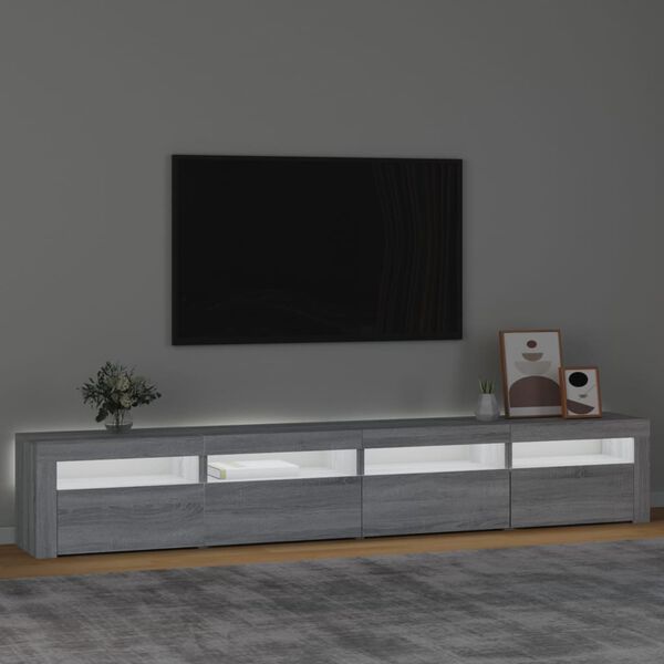 vidaXL TV ormarić s LED svjetlima boja hrasta sonome 240x35x40 cm