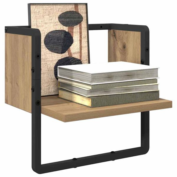 vidaXL Polica na zidu s policom Umjetnička hrastovina 30 x 25 x 30 cm