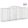 vidaXL Lučne gabionske ko&scaron;are 17kom 300x50x120/140cm pocinčano željezo